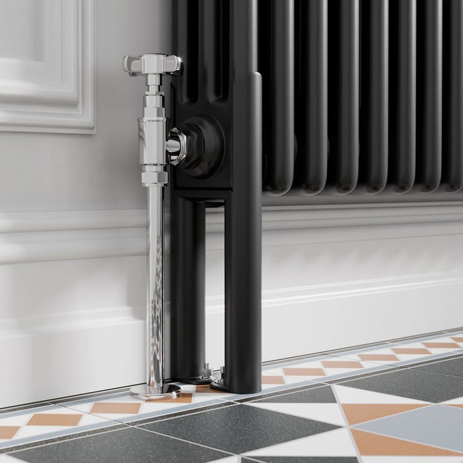 Temprazo Black Legs For Traditional Radiator - Triple Bar - Black