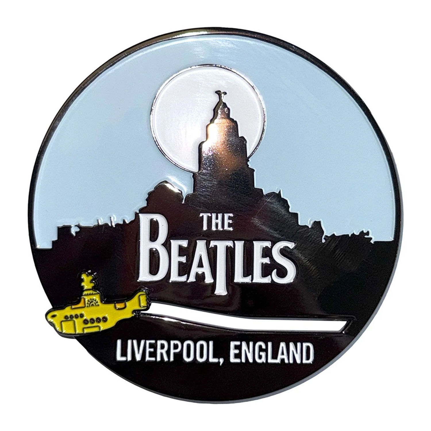 The Beatles Liverpool Skyline & Yellow Submarine Fridge Magnet - Multicoloured