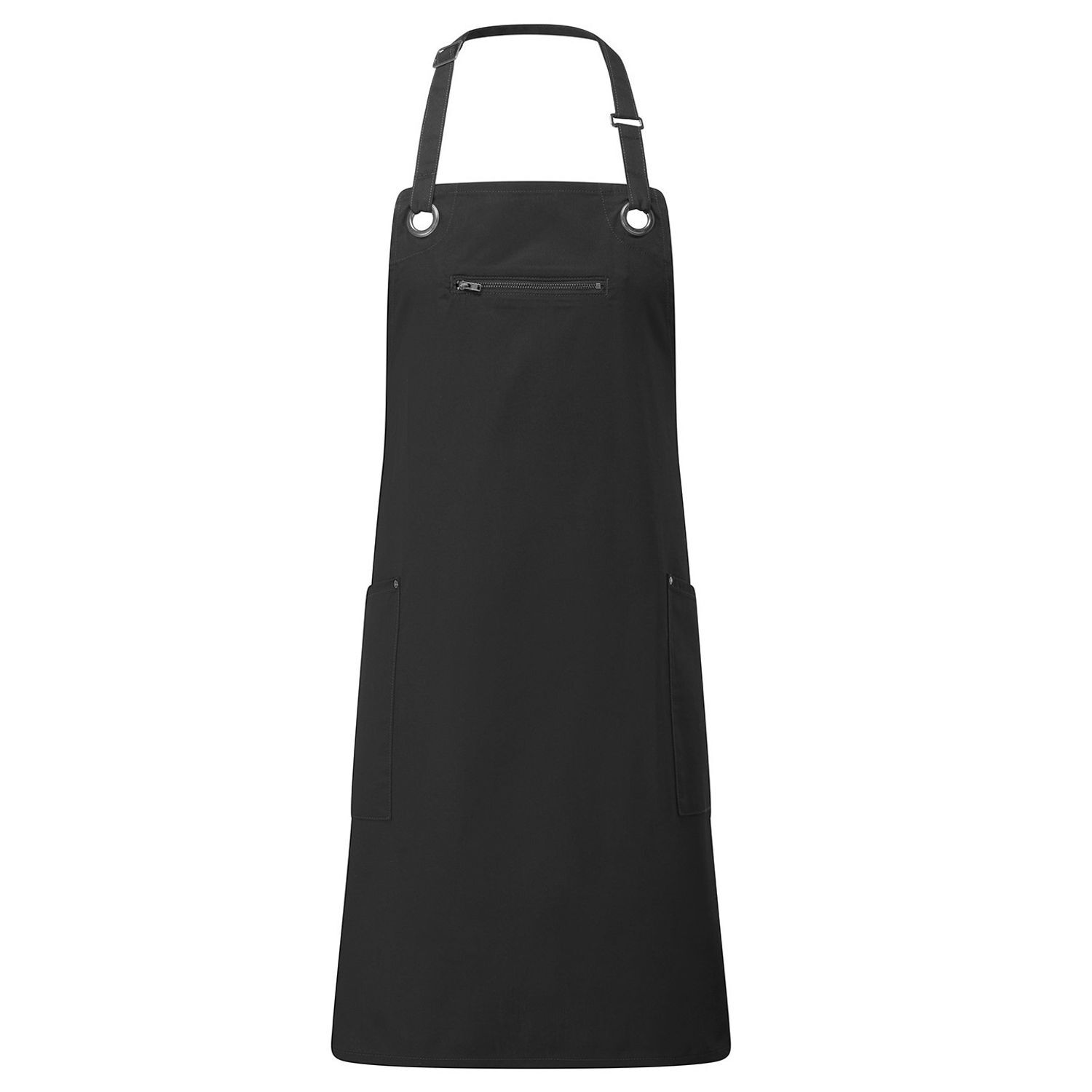 Premier Unisex Adult Barley Sustainable Contrast Stitching Full Apron - Black/Charcoal