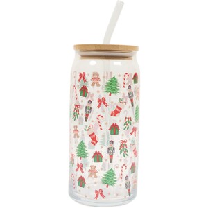 Christmas Glass Drinking Jar
