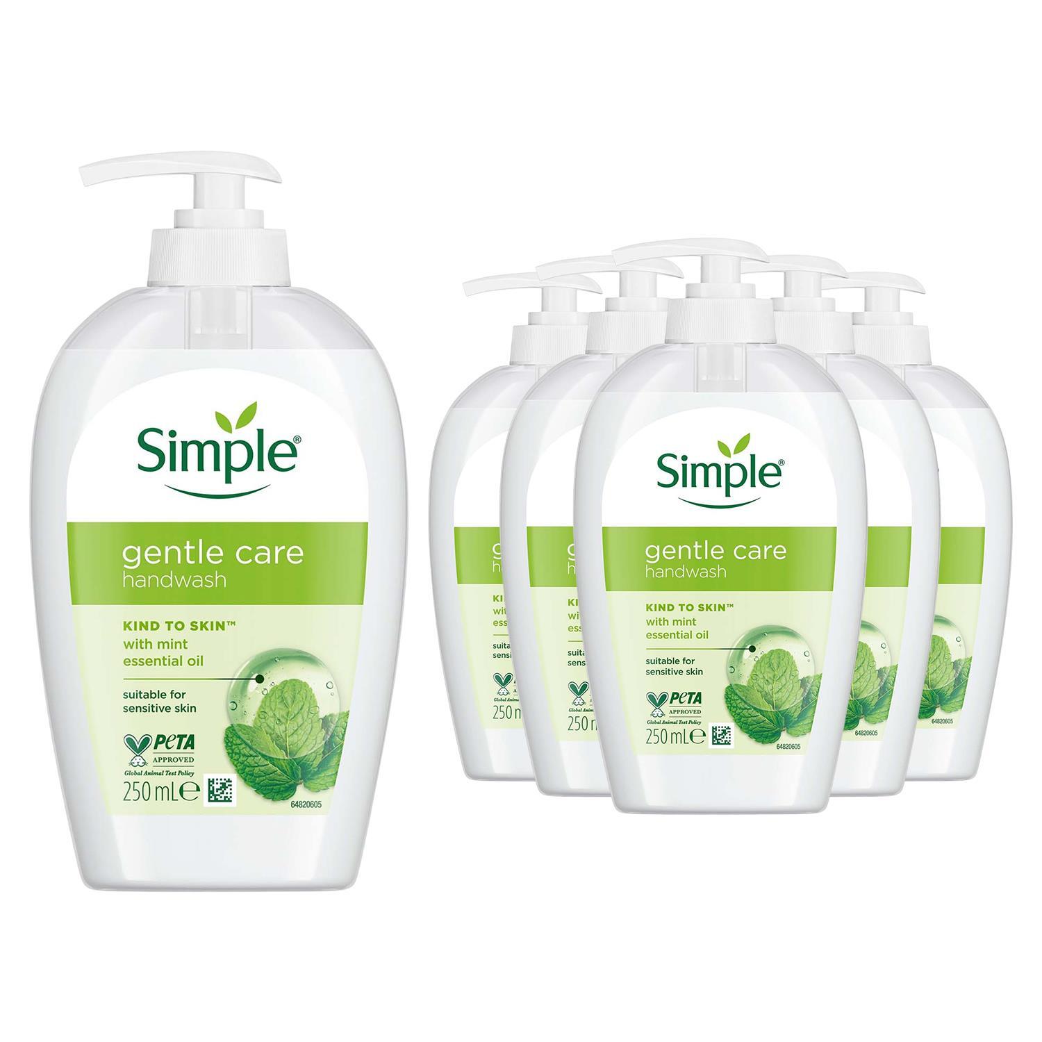 Simple Kind To Skin Gentle Care Hand Wash With Mint Oil, 6 X 250Ml - Image 2
