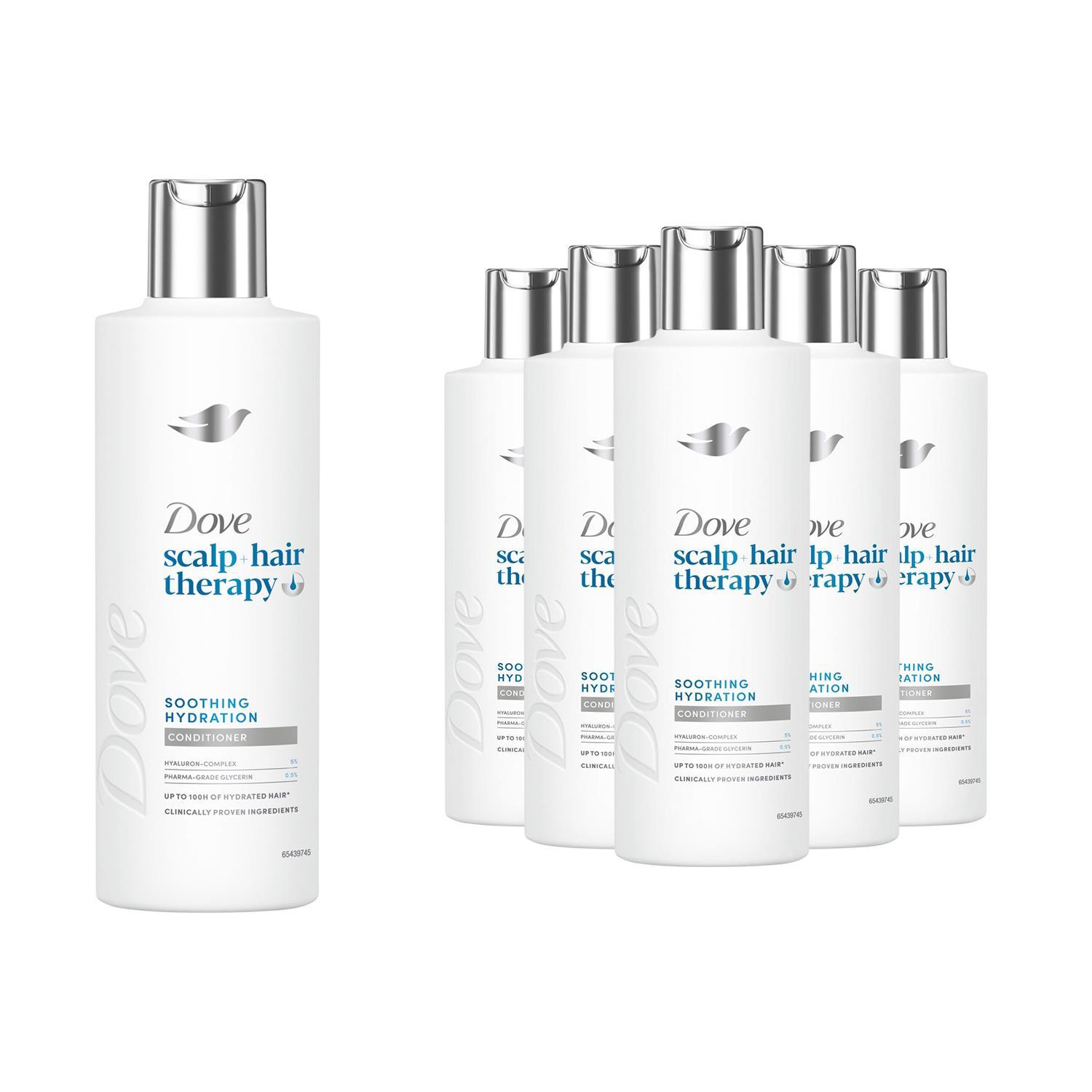 Dove Unisex Multicolor Scalp+Hair Therapy Soothing Hydration Hyaluronic Conditioner 250Ml,6 Pack | Size: 250Ml - Image 2