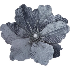 Grey and Silver Flower Clip