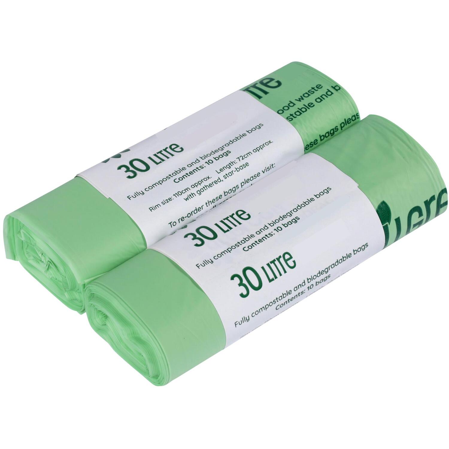 All-Green 30 Litre Compostable Food Waste Bin Liners - Green / 2