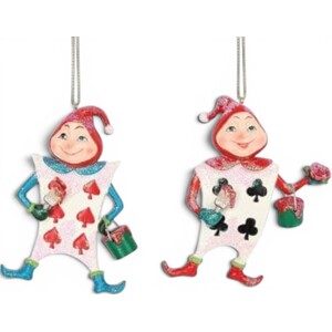 Set of 2 Playing Card Men Christmas Tree Decorations