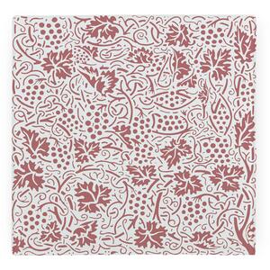 Red Oak Leaves & Berries Large Square Worktop Protector - Smooth Glass Chopping Board