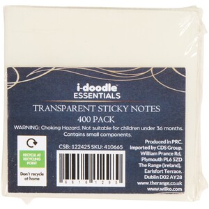 Pack of 20 Transparent Sticky Notes