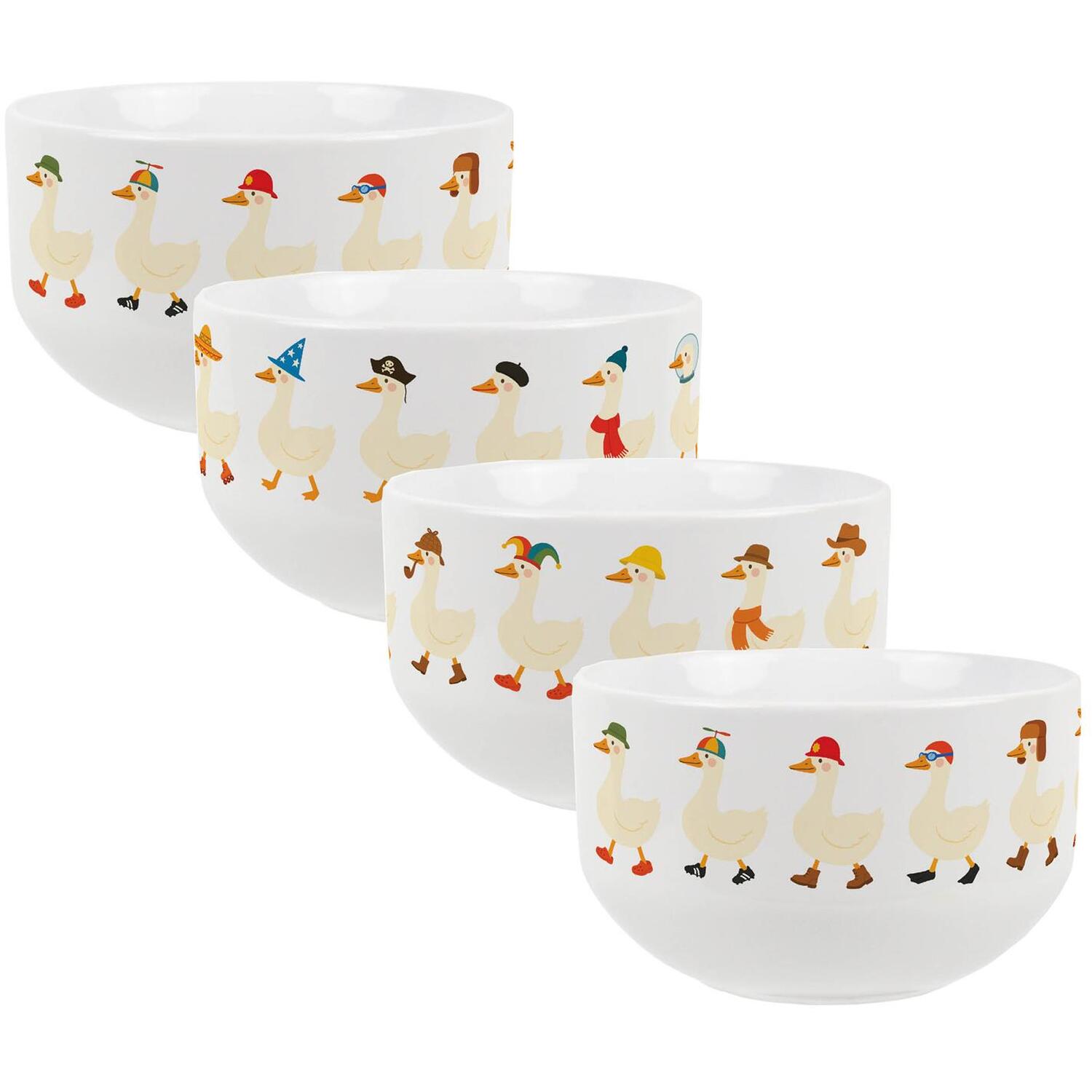 Purely Home Silly Goose Ceramic Bowl - White / 4