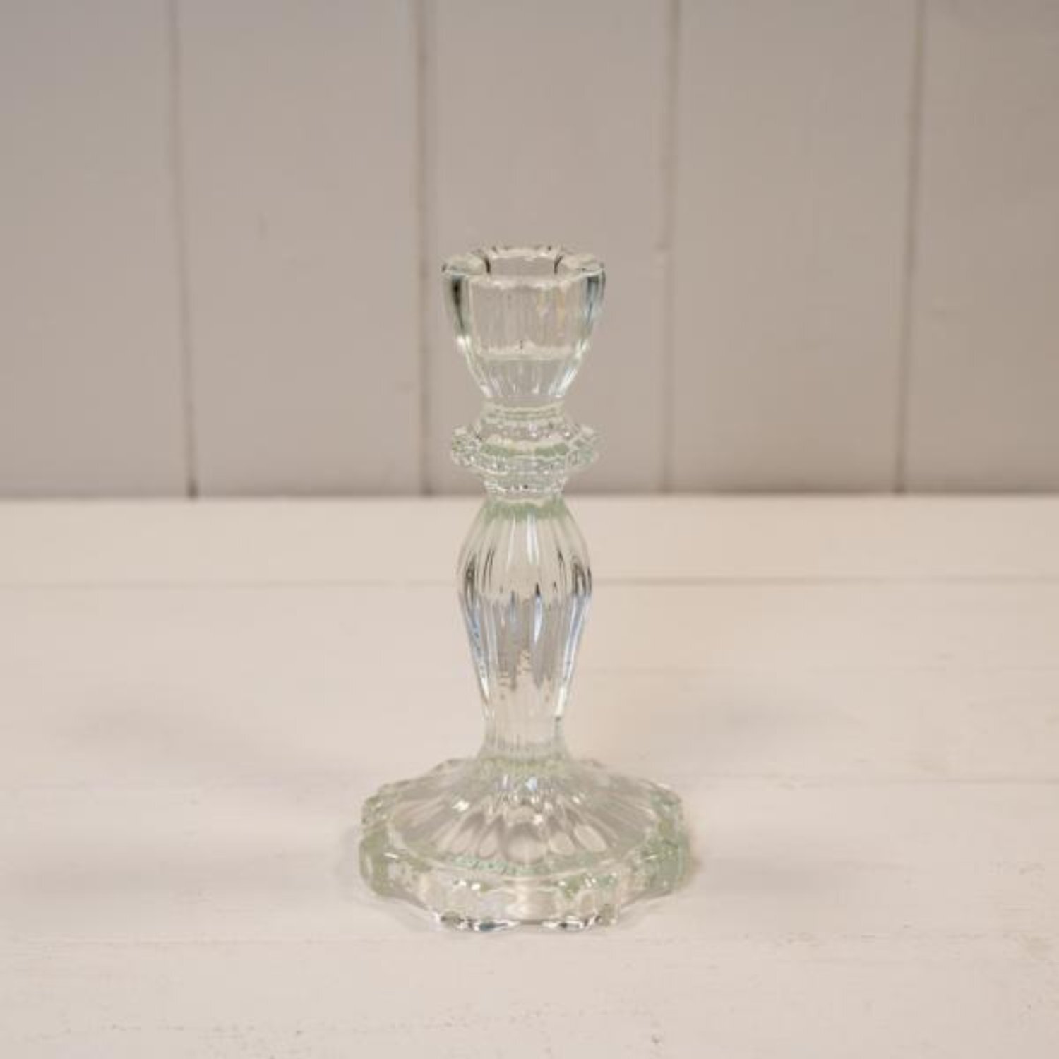  - Classic Clear Glass Candle Stick Holder Display - Image 3