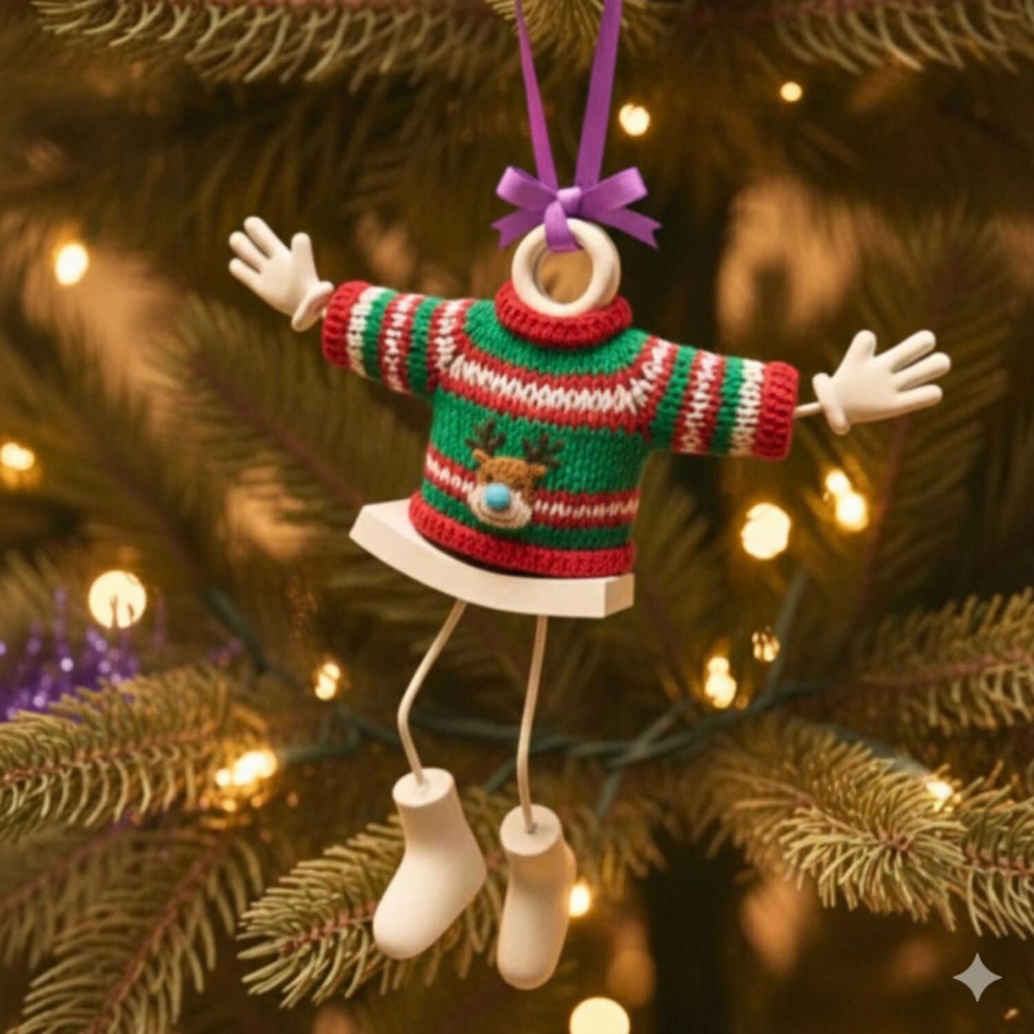 Bawble Buddies, Christmas Decorations, 6-pack - White