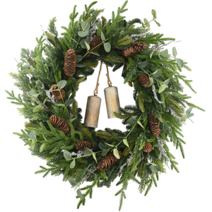 Vintage Bells and Pinecone Wreath