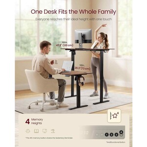 Height Adjustable Standing Desk Electric, Brown