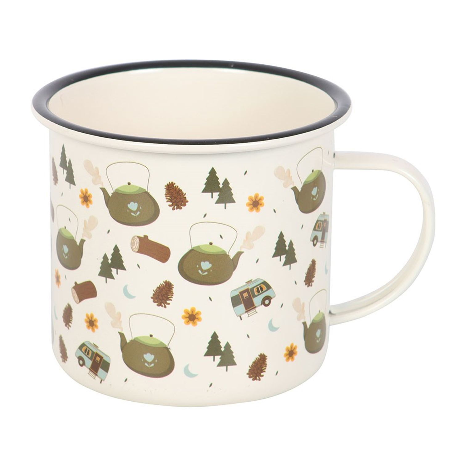 Something Different Camping Enamel Mug - White