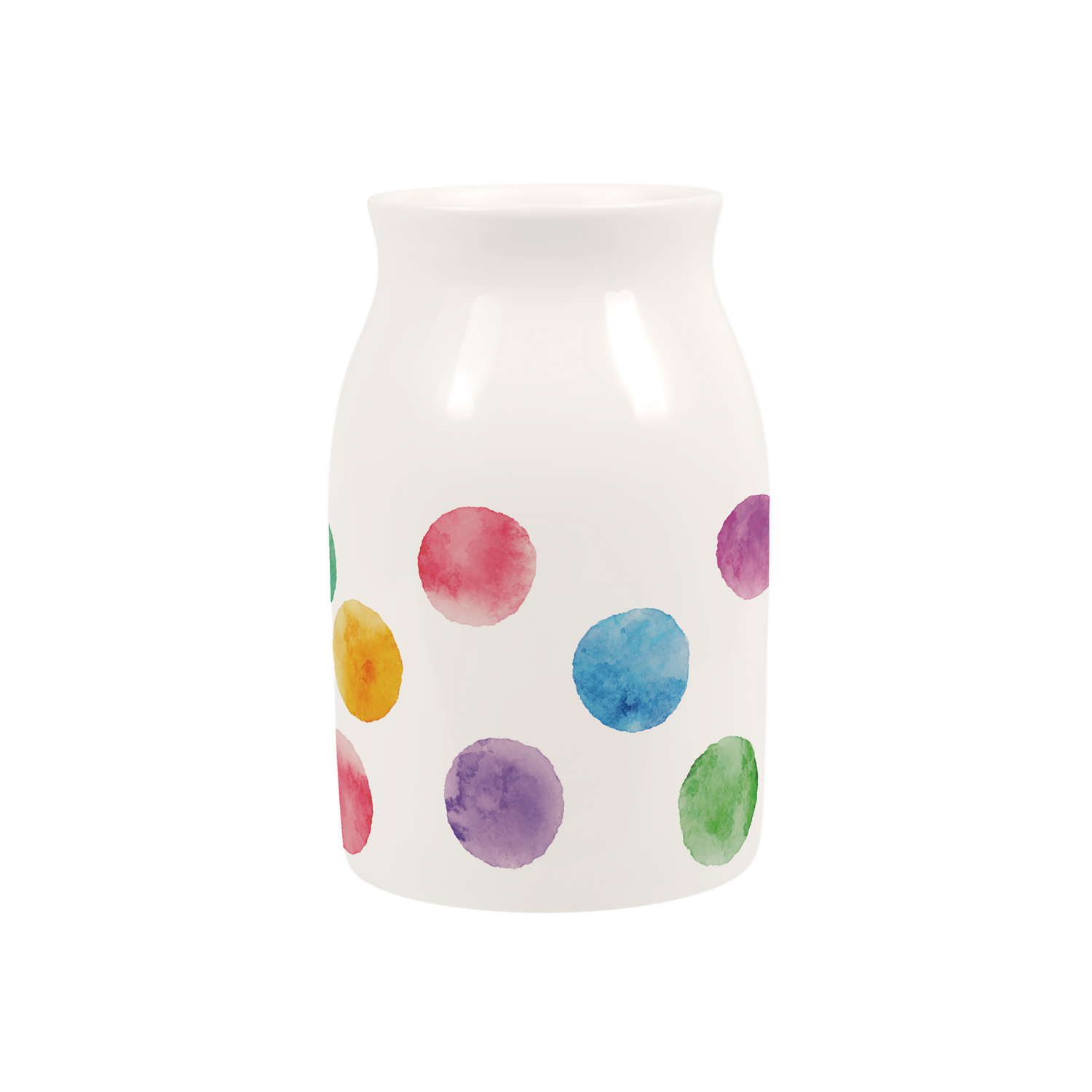 Purely Home White Bold Polka Dots Small Porcelain Vase - Colourful Flower Vase Home Décor Gift - Image 3