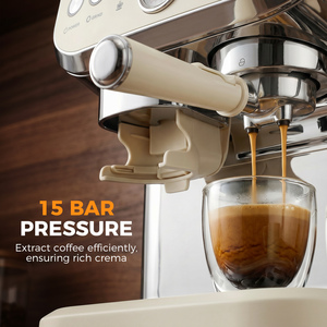 Cream White HOMCOM Espresso Machine Good Housekeeping Institute Approved shot 18191004
