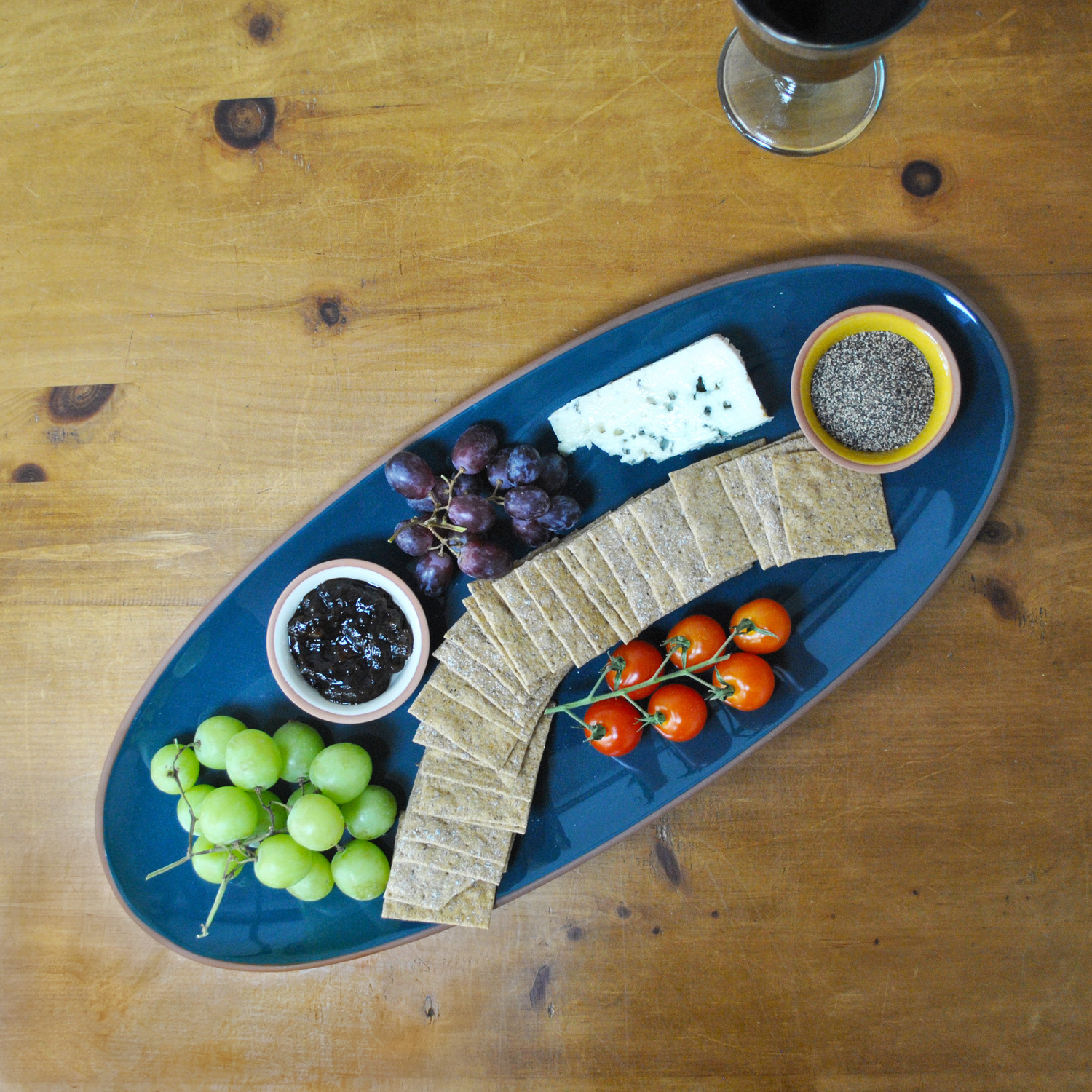 Image of Sintra Glazed Terracotta Oval Serving Platter&hellip;