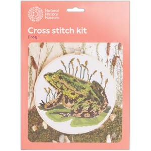 Natural History Museum Cross Stitch Kit, Frog Design, 14cm