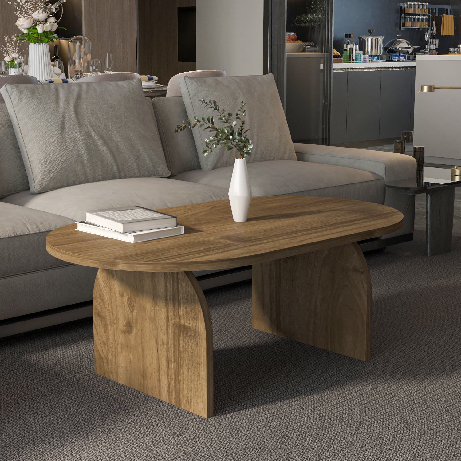Decorotika - Mono Coffee Table - Walnut - 43 x 120 x 60cm - Image 2