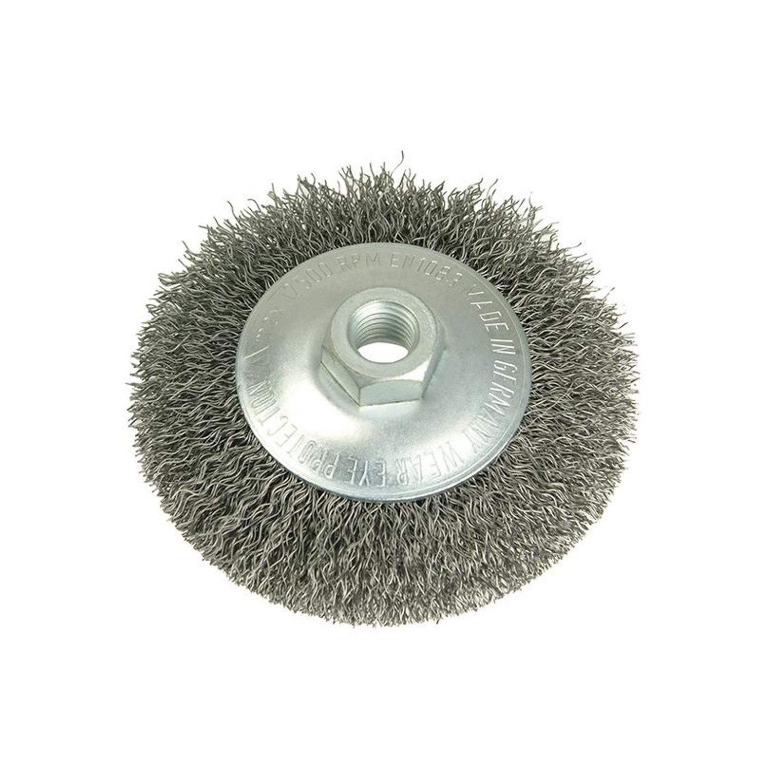 Lessmann Conical Bevel Brush 100Mm X M14 Bore, 0.35 Steel Wire - Multi Colour