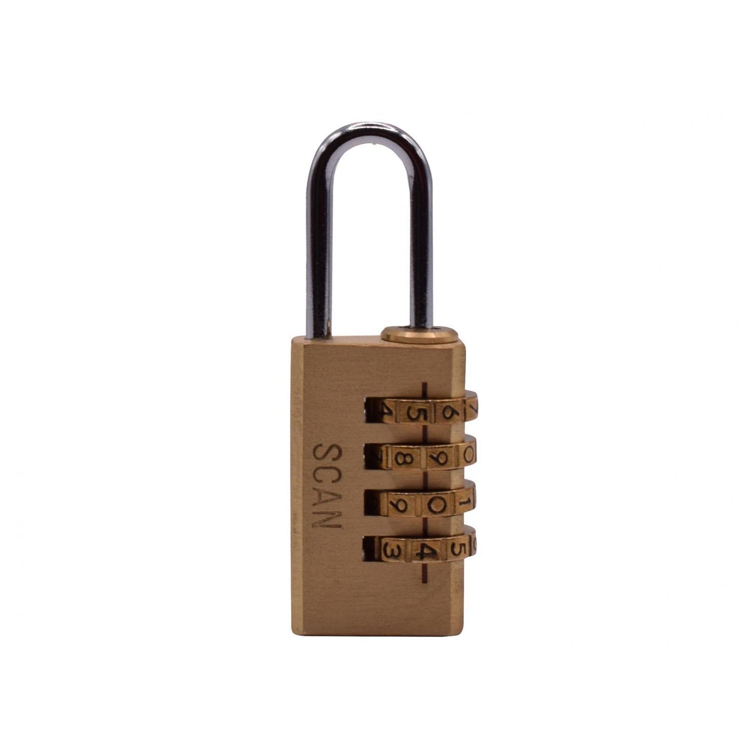 Scan Brass Combination Padlock - Multi Colour