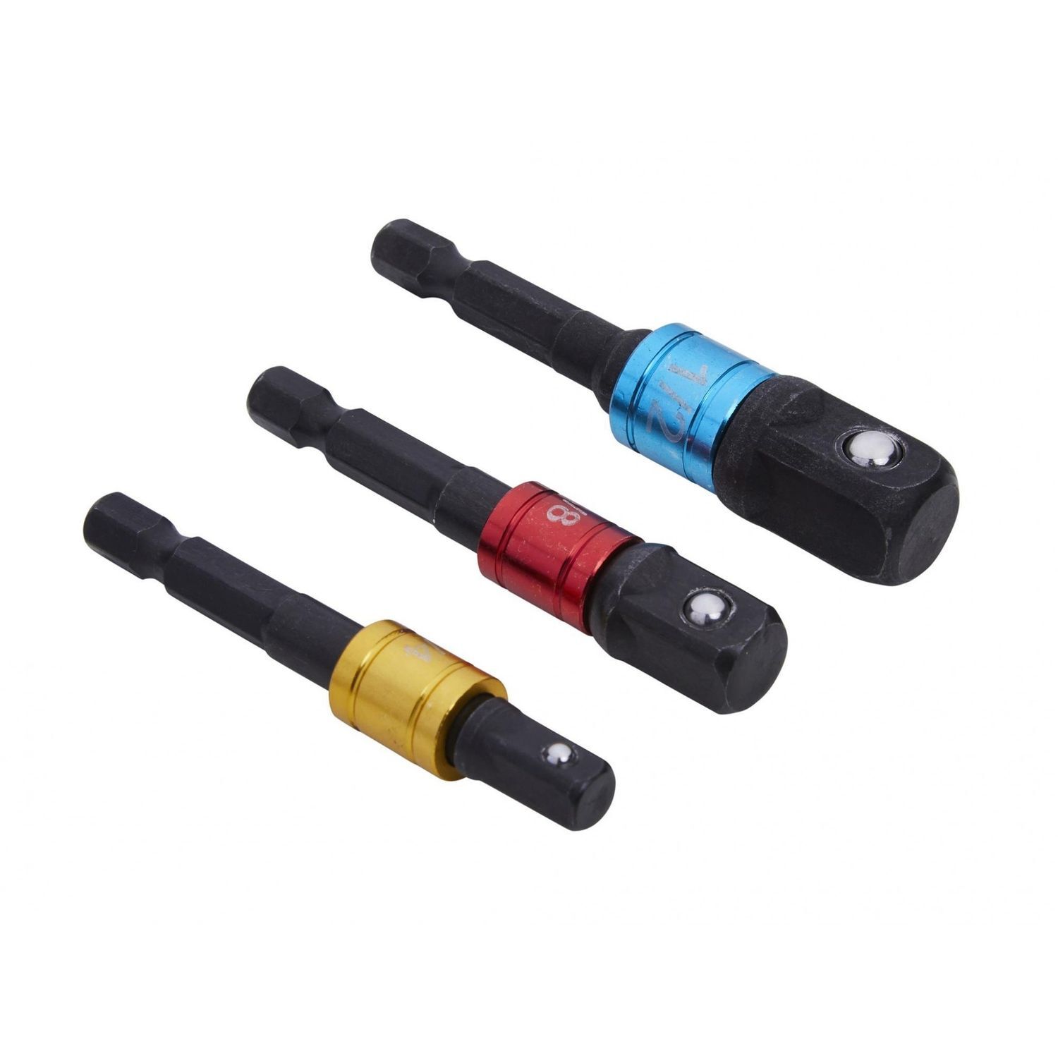 Bluespot Tools Colour-Coded Impact Socket Adaptor Set, 3 Piece - Multi Colour