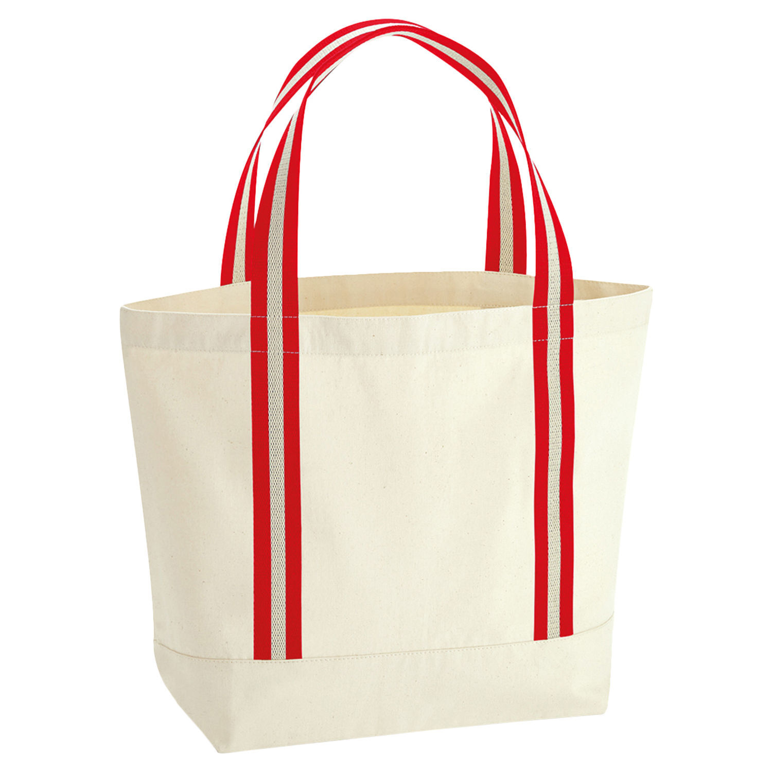 Westford Mill Earthaware Organic Tote Bag H - Natural/Classic Red