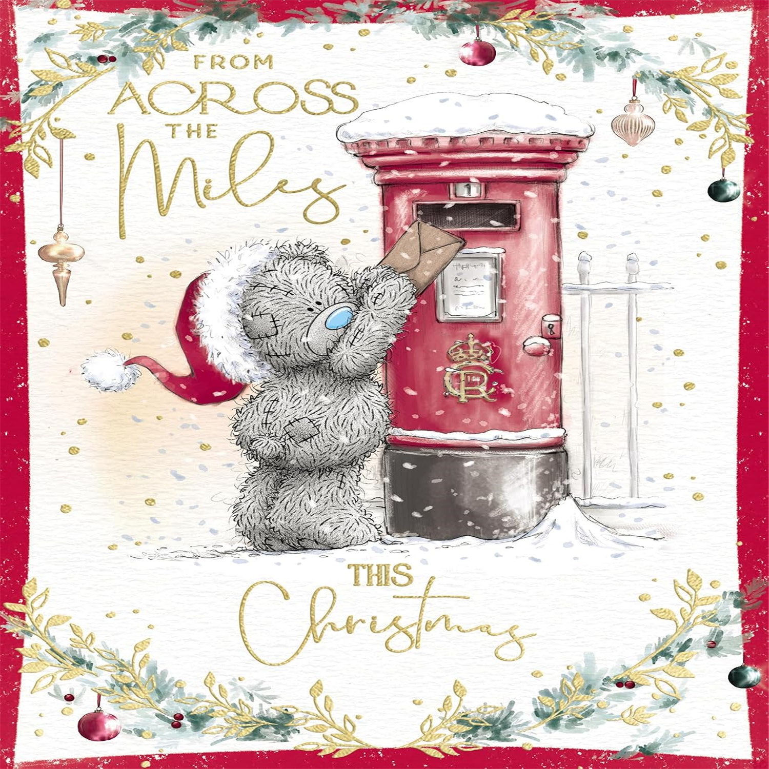 Me To You Tatty Teddy Christmas Card Across The Miles, With Tatty Teddy Bear Posting Letter In Post Box 12.2 x 17 cm - Official Collection - Image 3