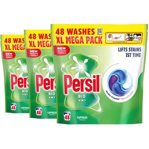 Persil Bio laundry capsules fast-dissolving Washing pods 144 Washes, 3 Pack