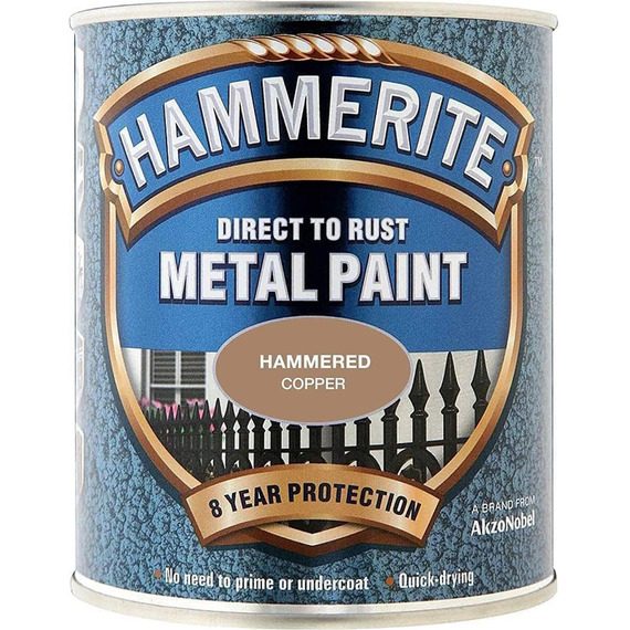 Hammerite Direct to Rust Hammered Finish Metal Paint Copper 750ml.