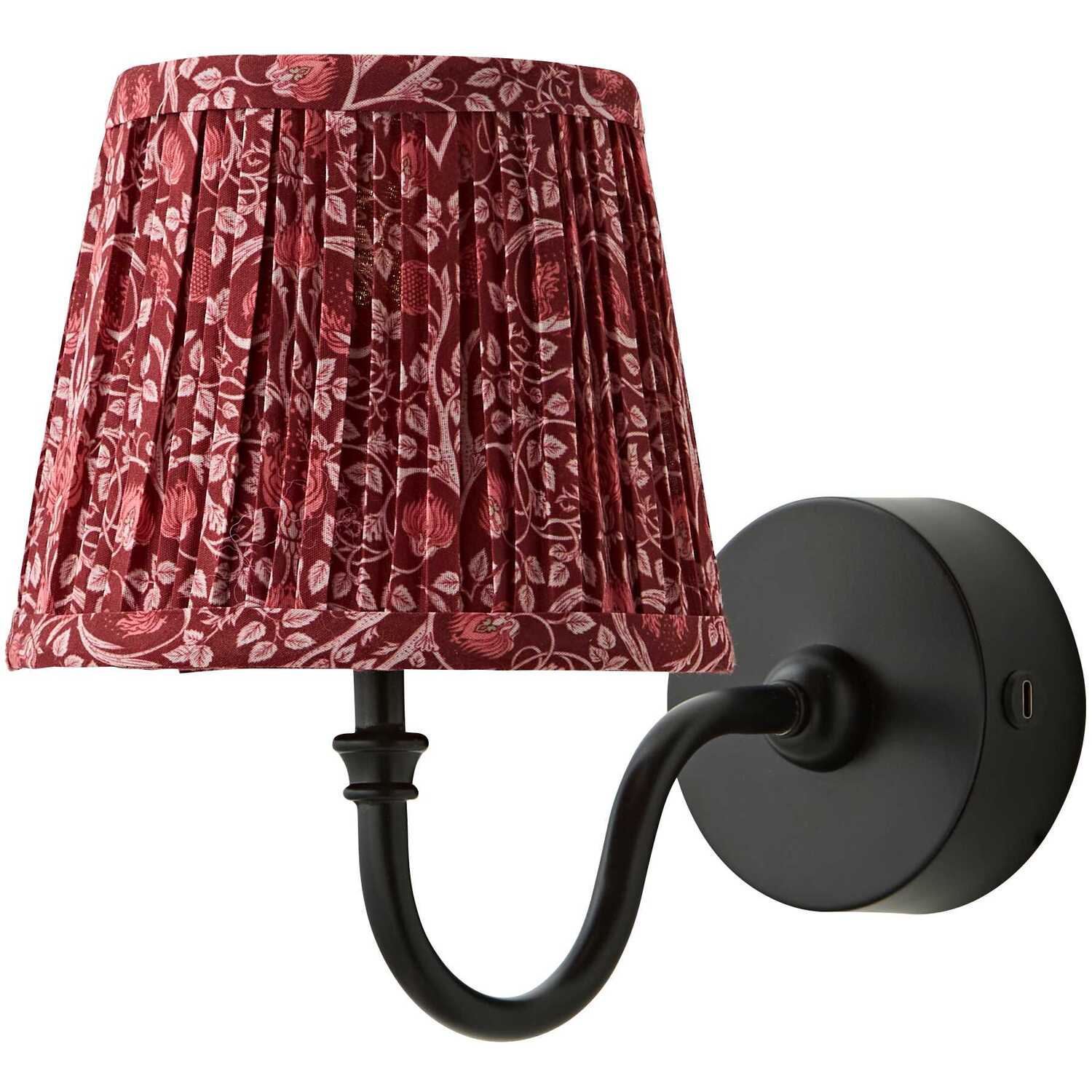 Valuelights Unisex Light Red Lowe Floral Pleated Shade Metal Portable Rechargeable Wall Light In - Image 3