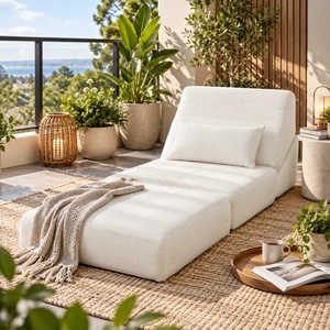 Foldable Floor Sofa Bed Chair, 3-in-1 Convertible Lounger Guest Bed with Pillow