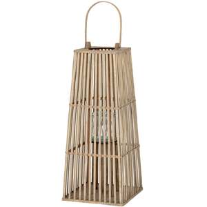 Medium Silo Wicker Lantern With Glass Holder