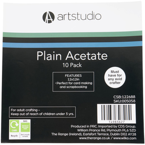 Pack of 10 Art Studio Plain Acetate