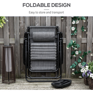 Grey Outsunny Zero Gravity Garden Deck Folding Chair shot 1337839