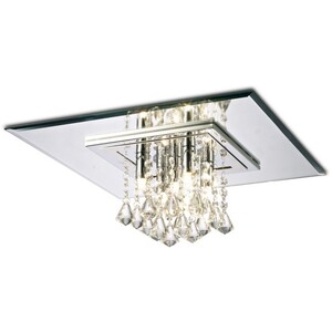 Starda Flush Ceiling Square 5 Light G9 Polished Chrome, Crystal