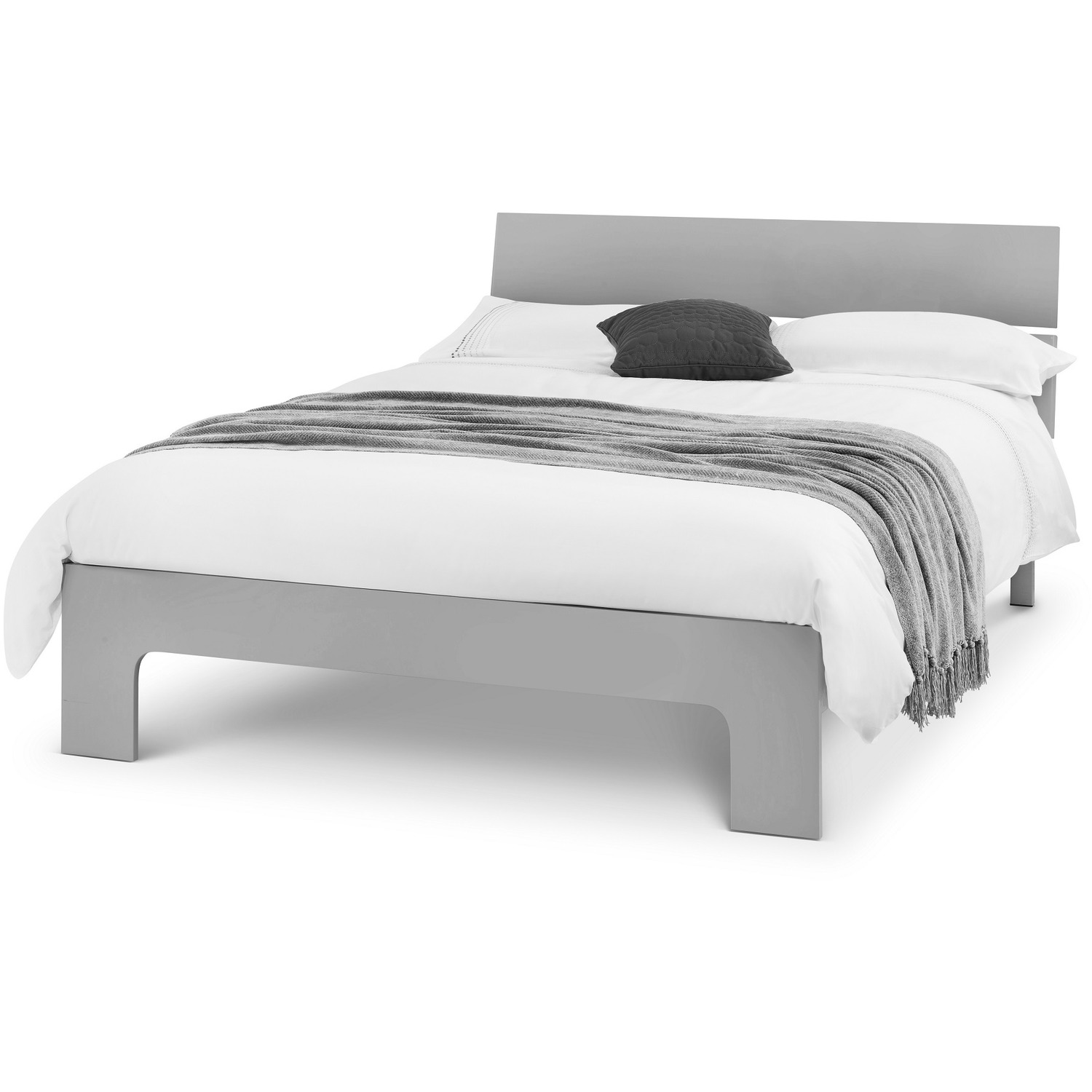 Julian Bowen Manhattan King Size Bed - Grey - Grey Gloss