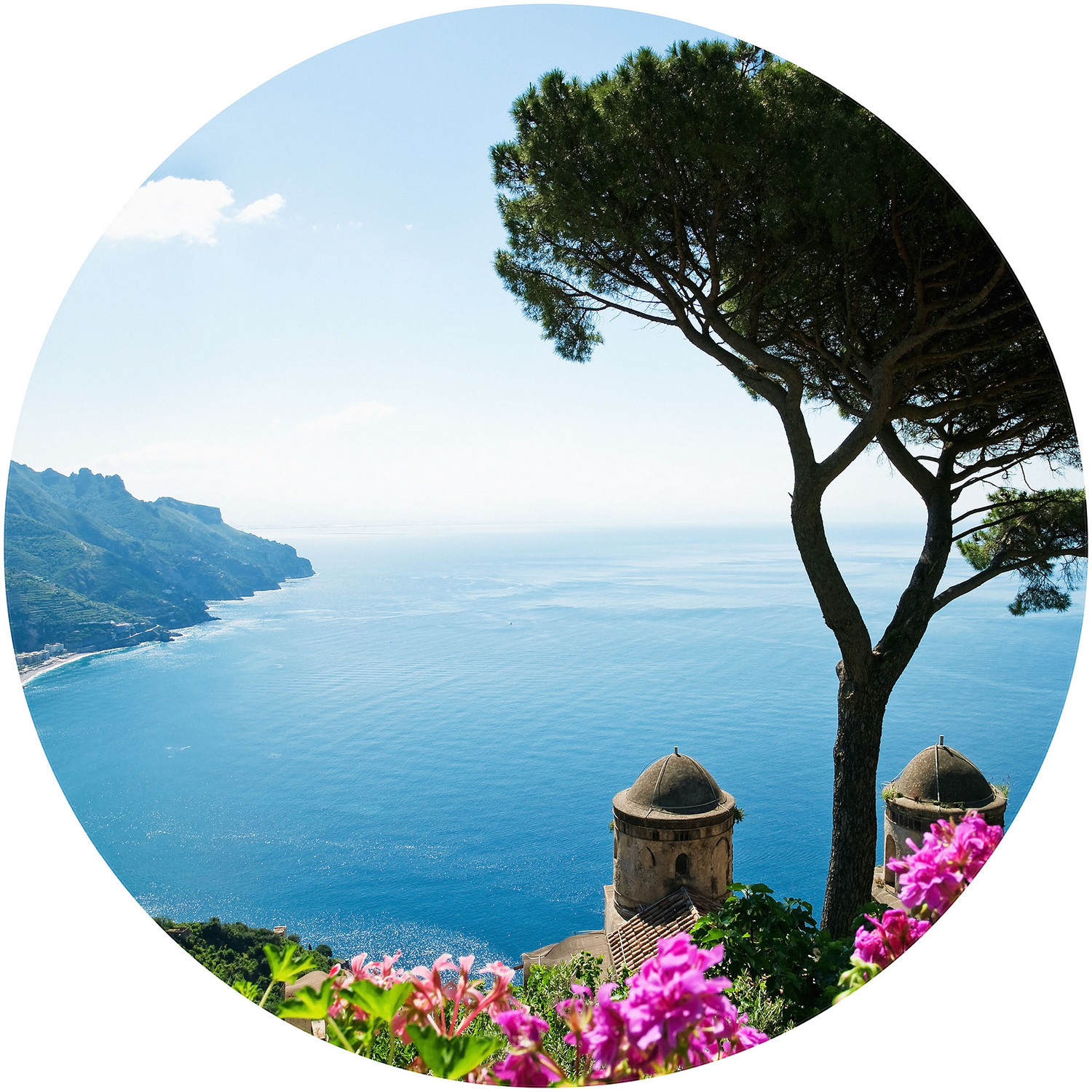 Glance On The Amalfi Coast Wall Mural - Blue