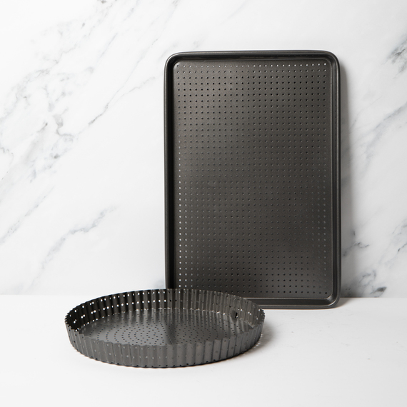 2pc Crusty Bake Non-Stick Bakeware Set for Flans and Cookies