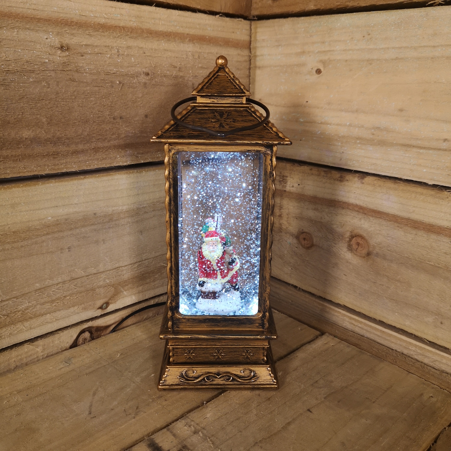27cm Premier Christmas Water Spinner Antique Effect Lantern - Neutral water spinner