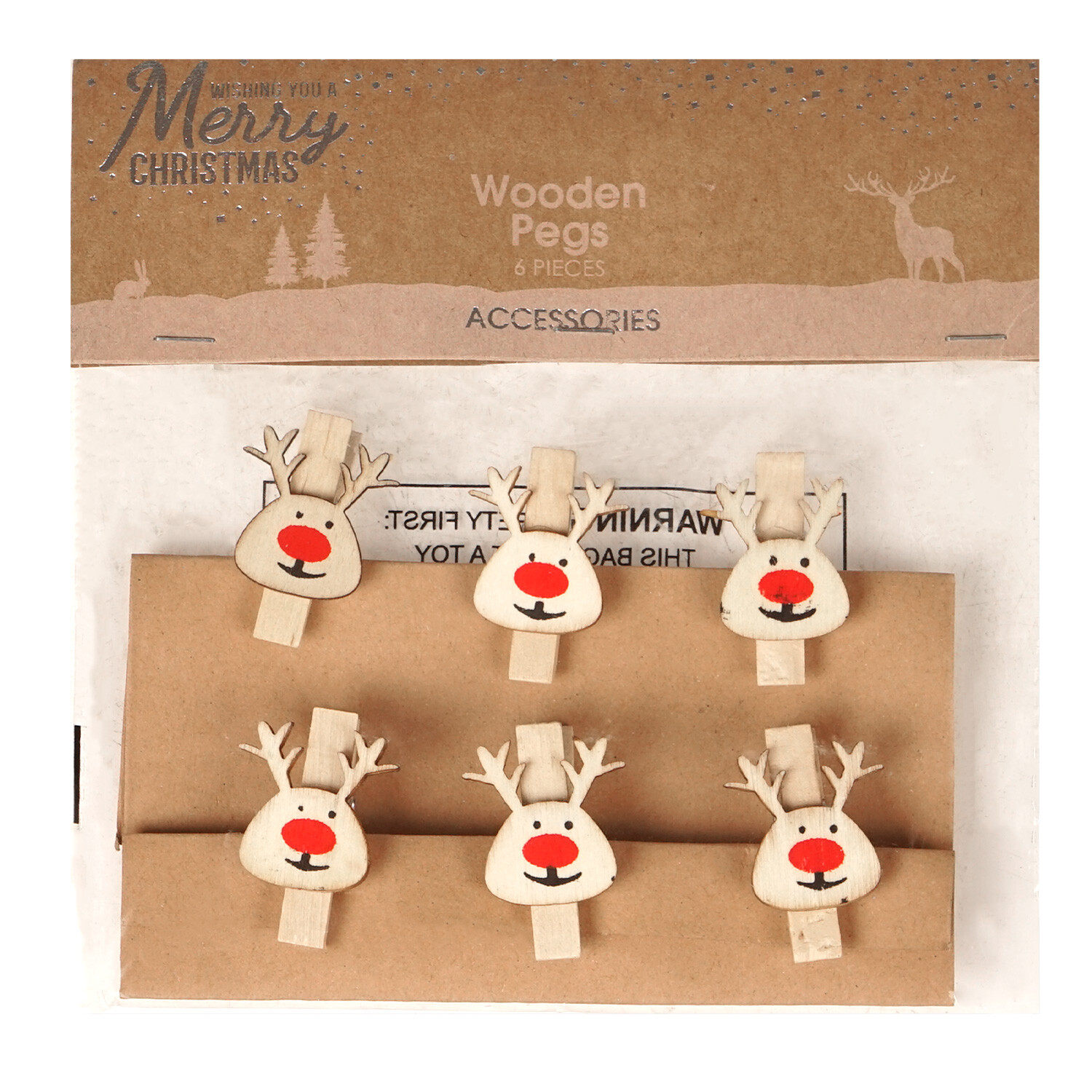 Image of Wooden Reindeer Pegs