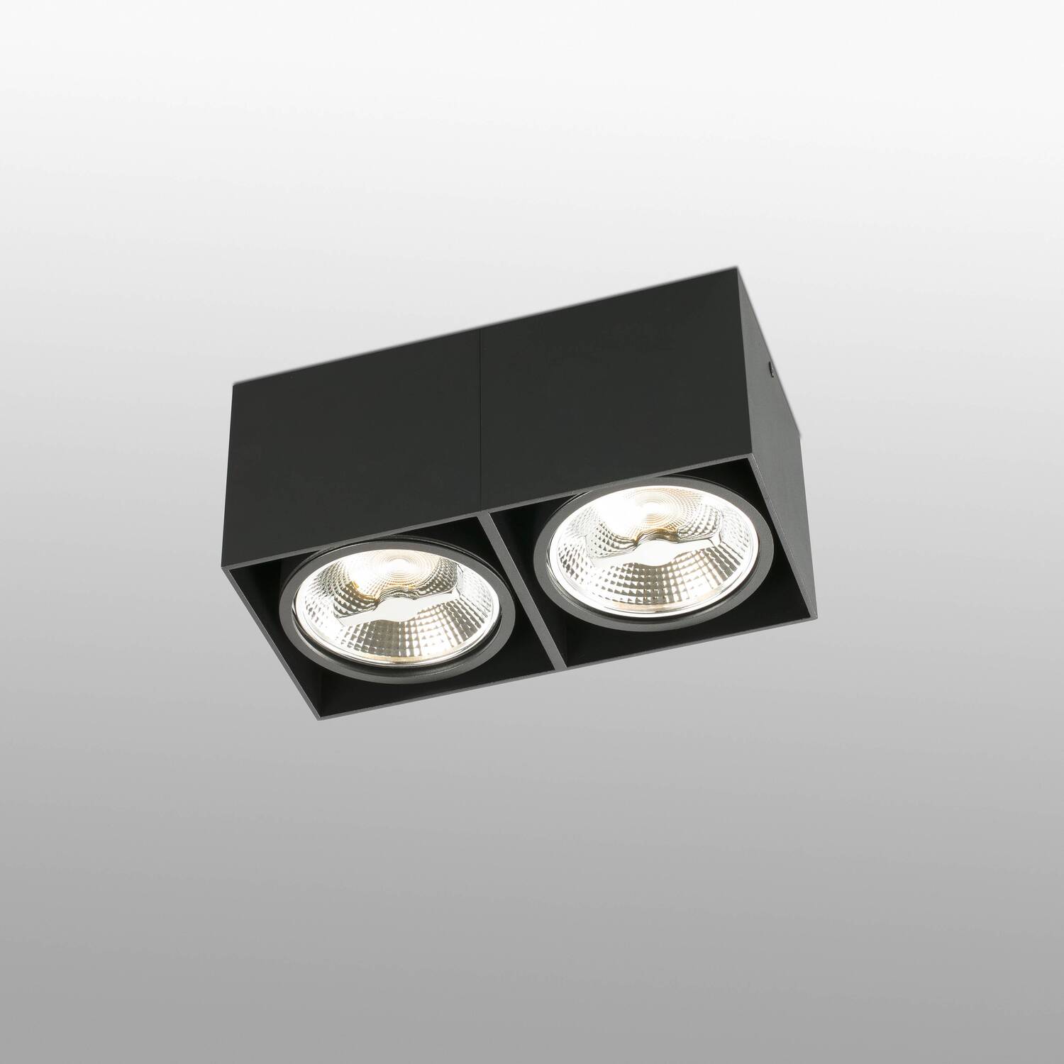 Tecto 2 Light Square Surface Mounted Downlight Black - Black thumbnail