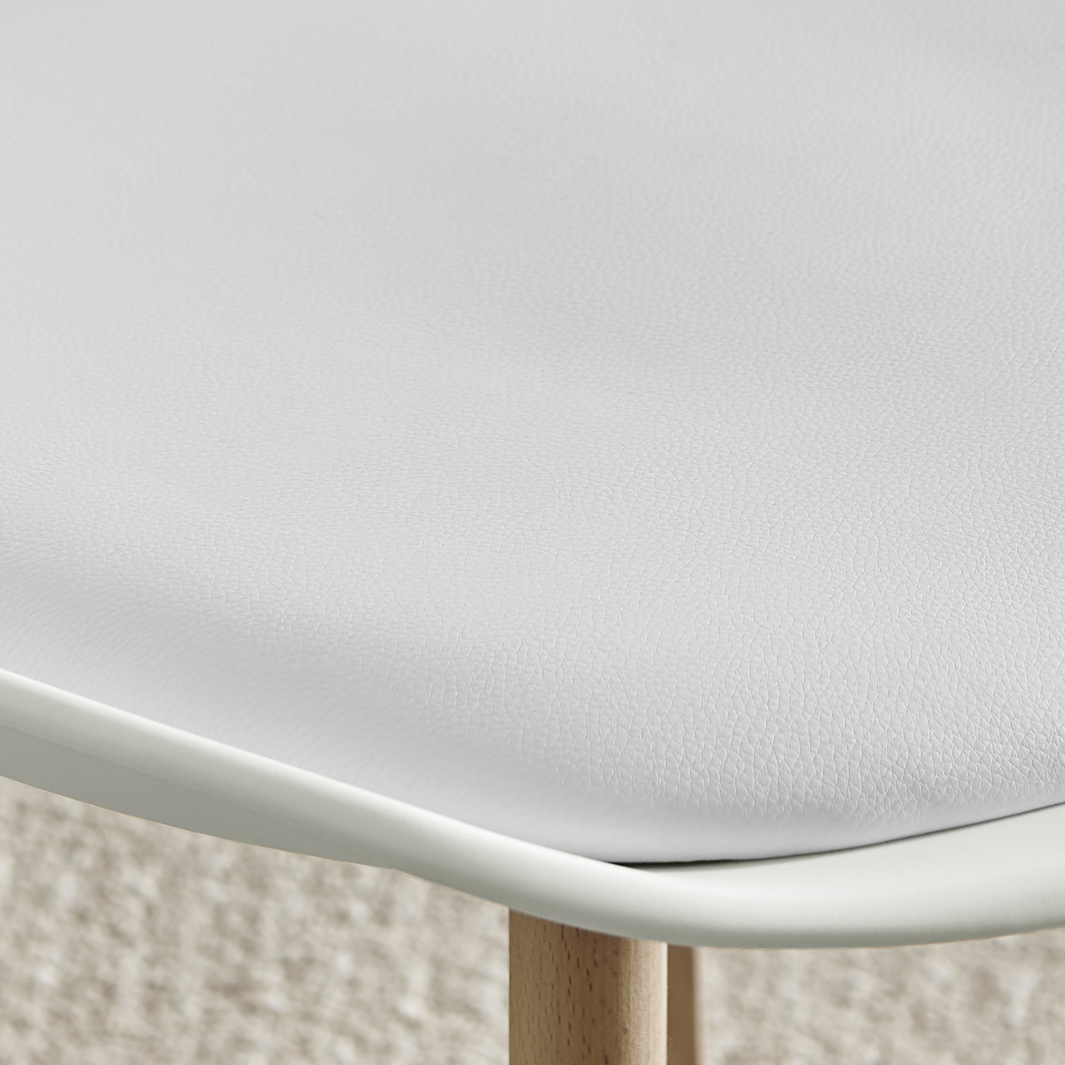 2x Stockholm Scandi Plastic Faux Leather And Wood Dining Chairs - White
