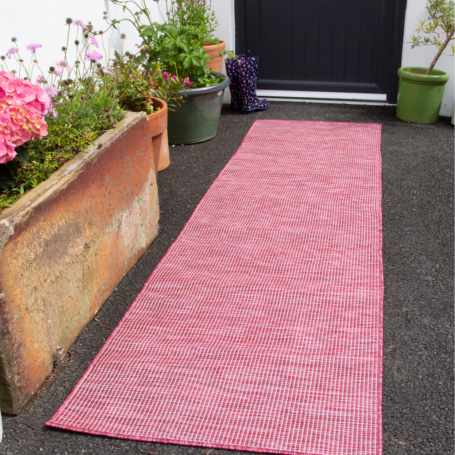 Pink Raspberry Soft Plastic Value Indoor Outdoor Area Rug