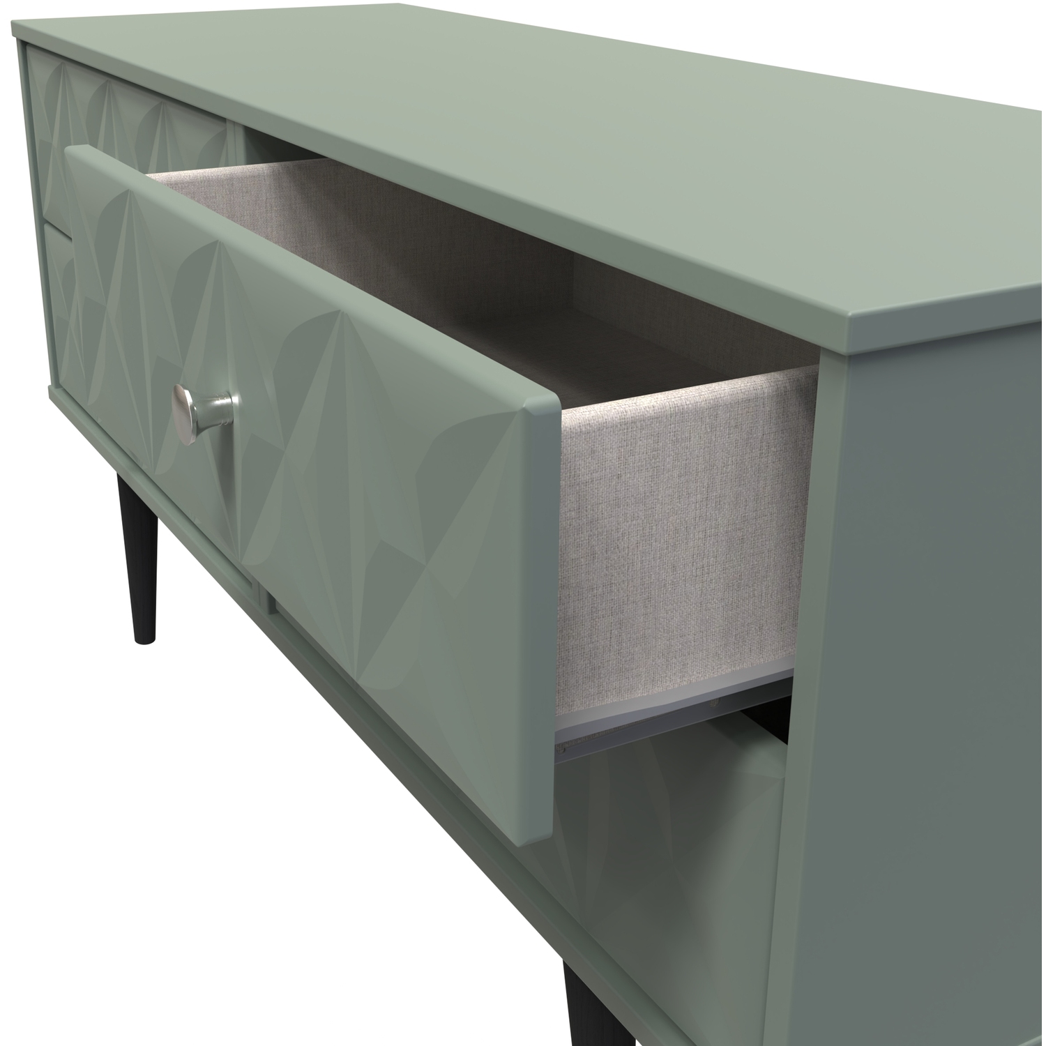 Pixel Ready Assembled 4 Drawer Bed Box - Reed Green