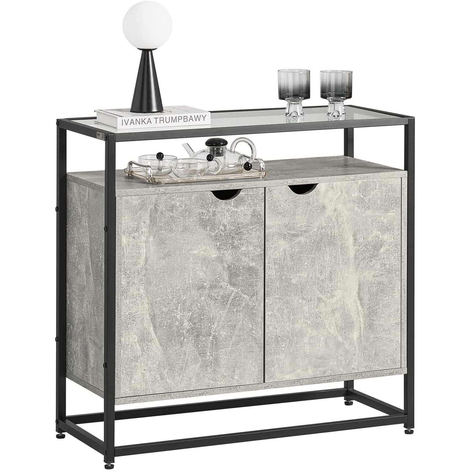 SoBuy - Multifunctional Storage Cabinet - Grey thumbnail