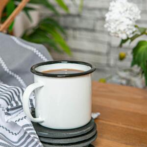 375ml White Enamel Mugs Pack of 12