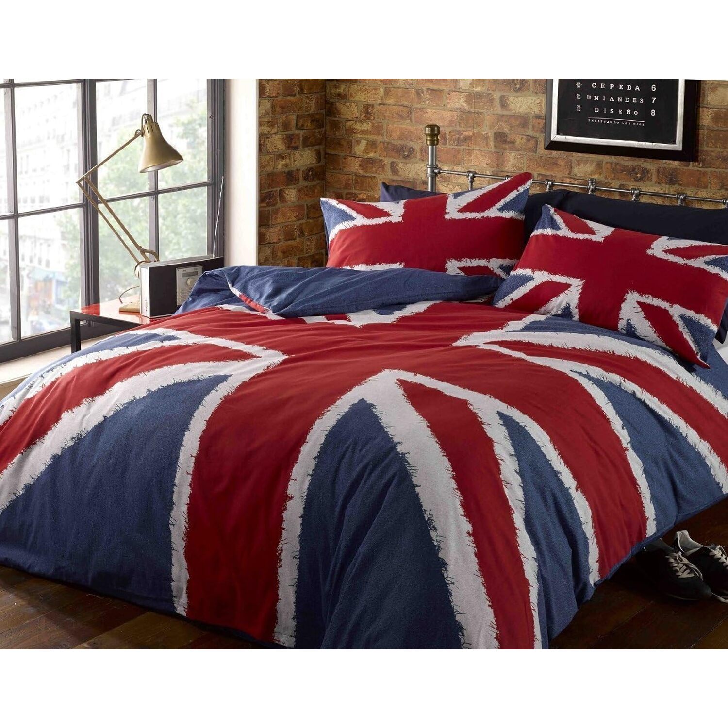 Funky Union Jack Duvet Cover Set - Red King