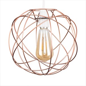 Retro Style Copper Metal Basket Cage Ceiling Pendant Light Shade