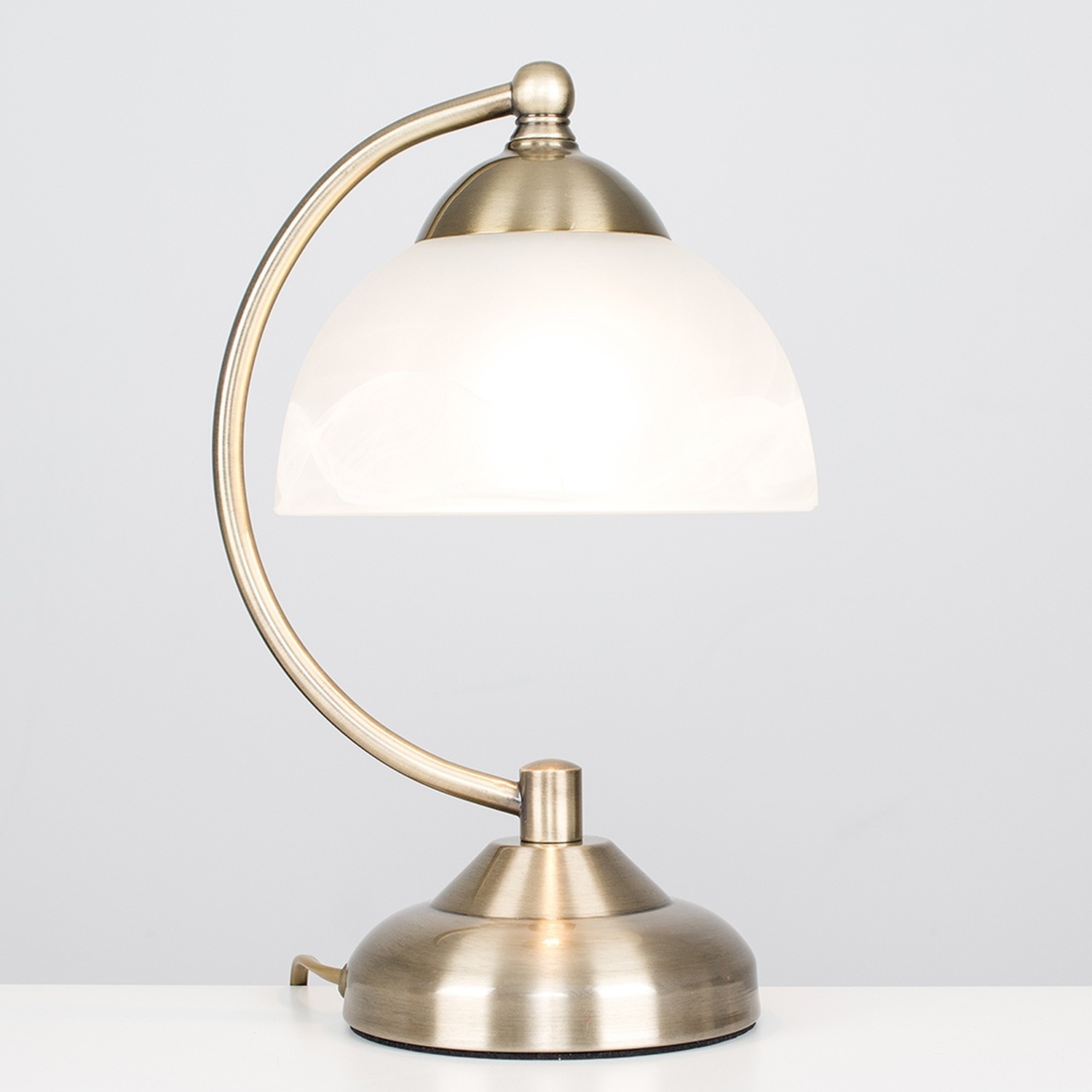 Stamford Curved Bedside Table Lamp - Antique Brass