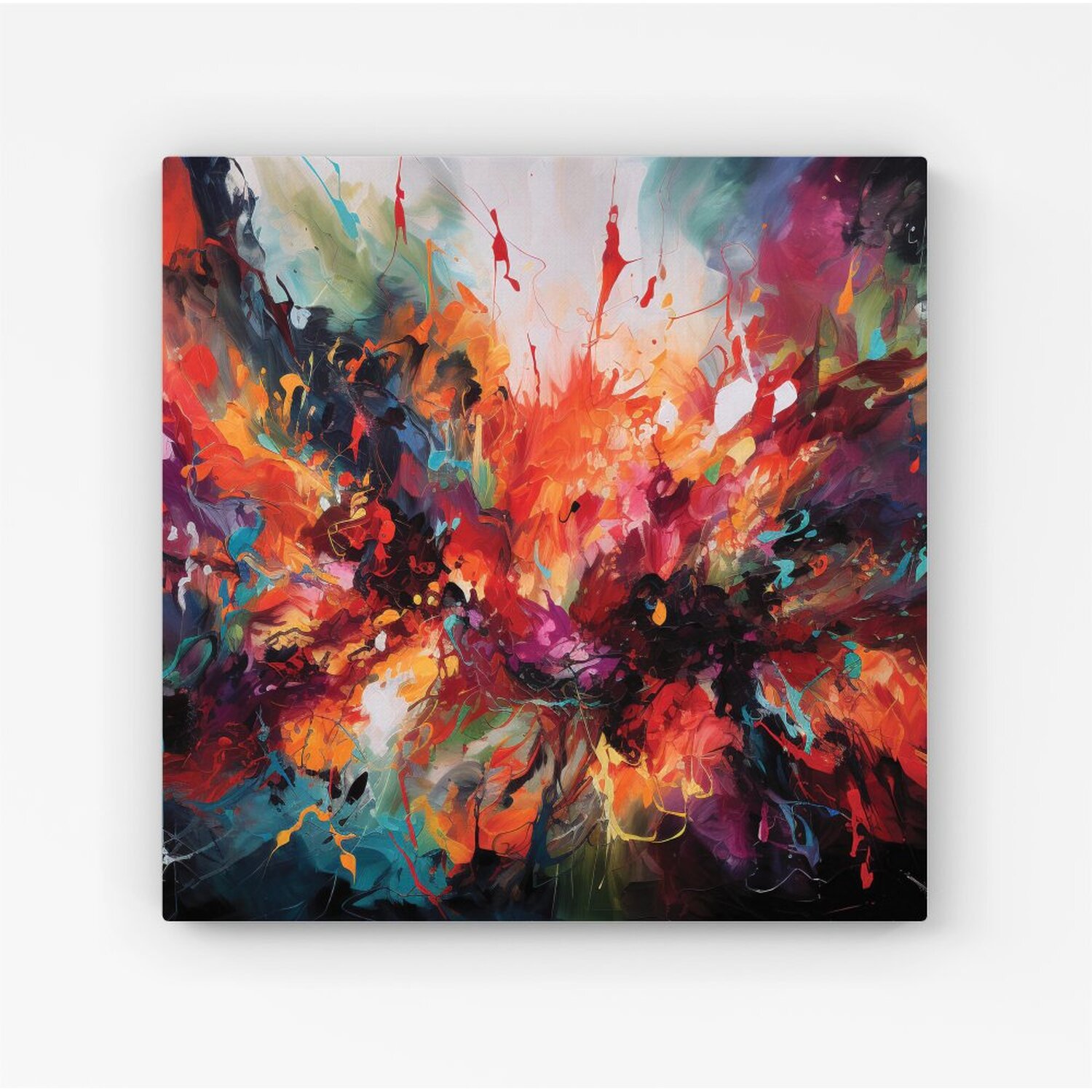 Warren Reed - Designer - A Vibrant Abstract Painting Of Halloween Canvas Print - Orange / 101.6cm thumbnail